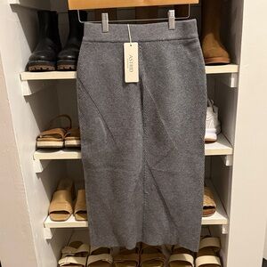 Astrid Mellow Knit Skirt in Charcoal Melange